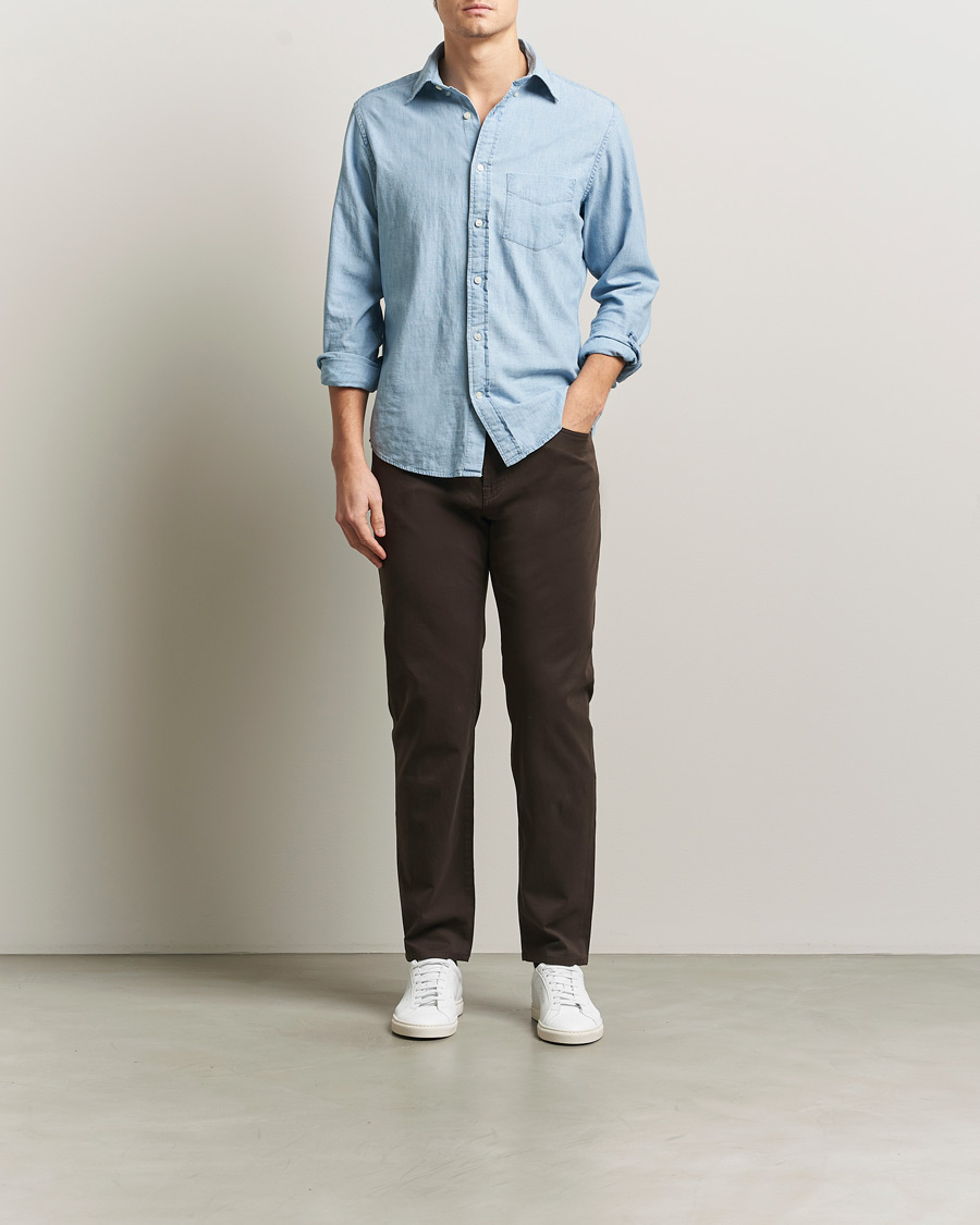 Men | Trousers | BOSS BLACK | Re.Maine Cotton 5-Pocket Pants Dark Brown