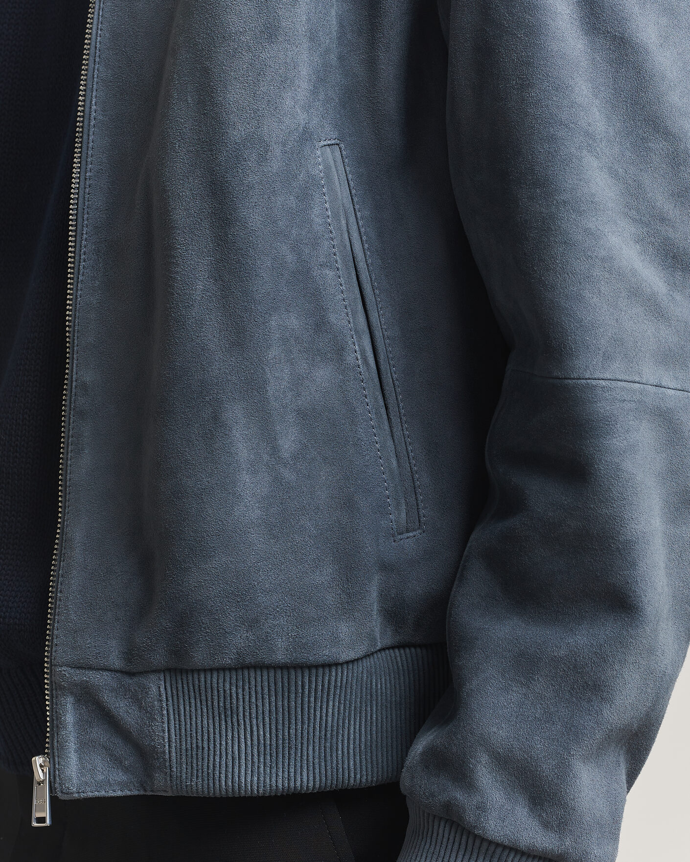 Men | Coats & Jackets | BOSS BLACK | Muller Suede Jacket Open Blue
