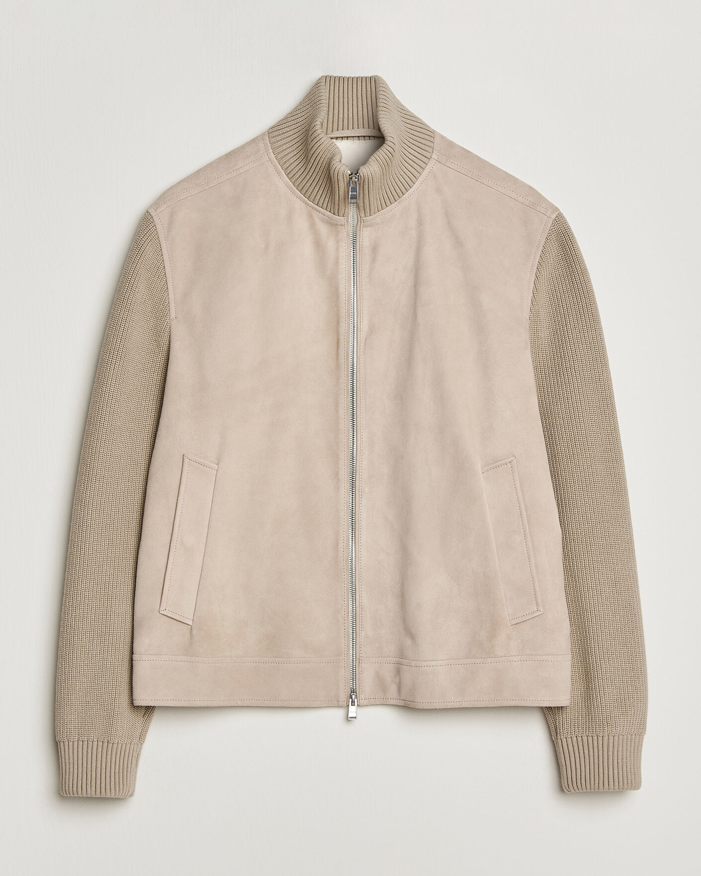 Men | Coats & Jackets | BOSS BLACK | Maven Suede Hybrid Jacket Open White