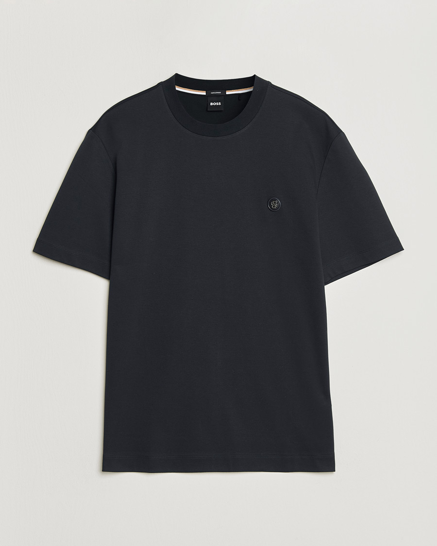 Men | T-Shirts | BOSS BLACK | Taut Regular Fit T-Shirt Dark Blue