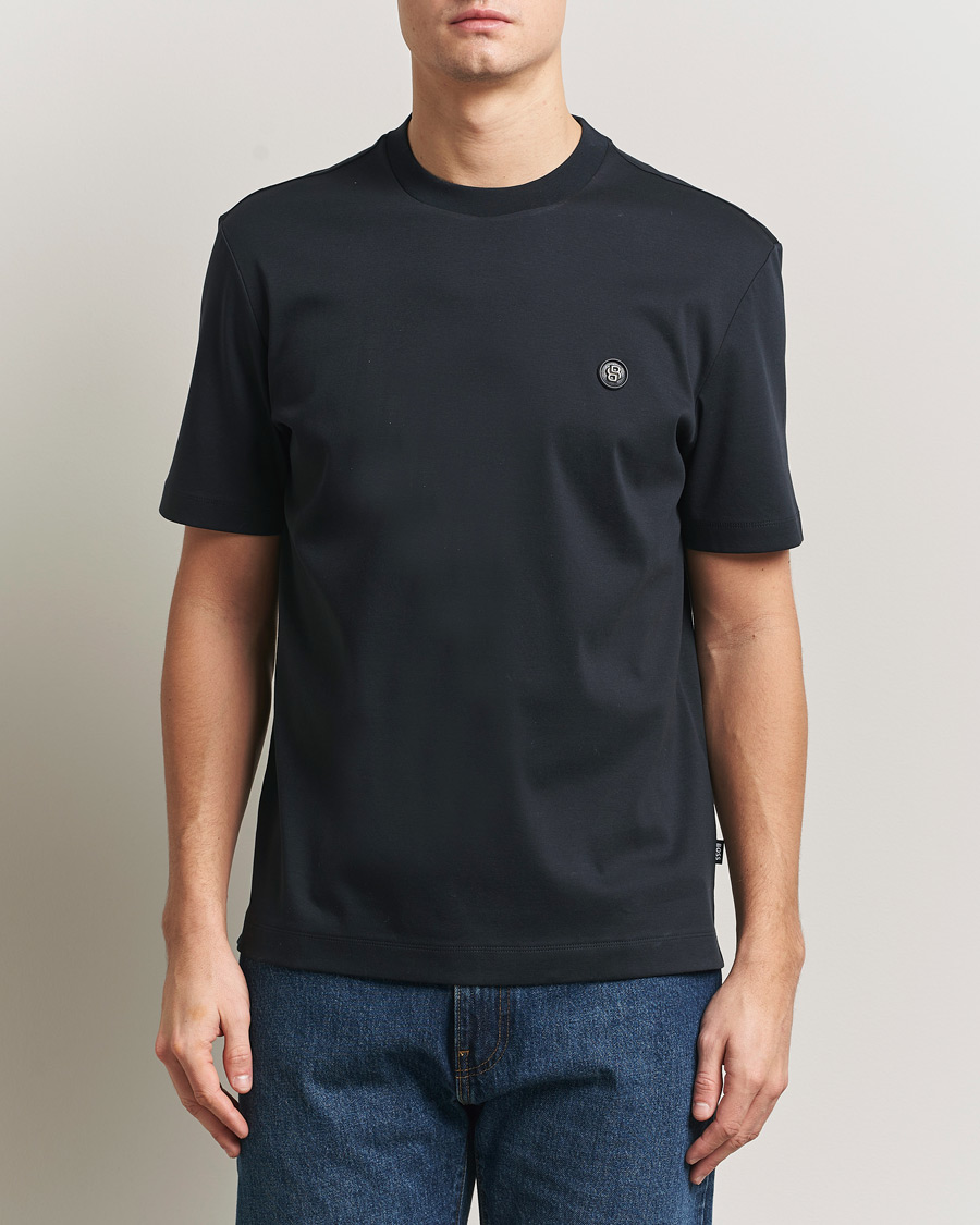 Men | T-Shirts | BOSS BLACK | Taut Regular Fit T-Shirt Dark Blue