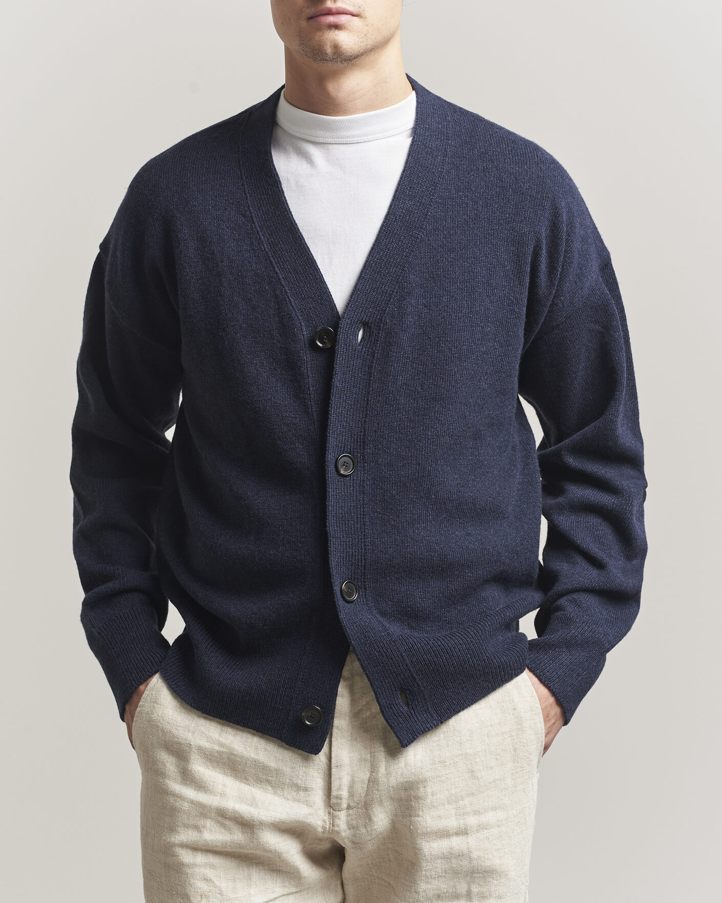 Men | Sweaters & Knitwear | BOSS BLACK | Ucone Wool Knitted Cardigan Dark Blue