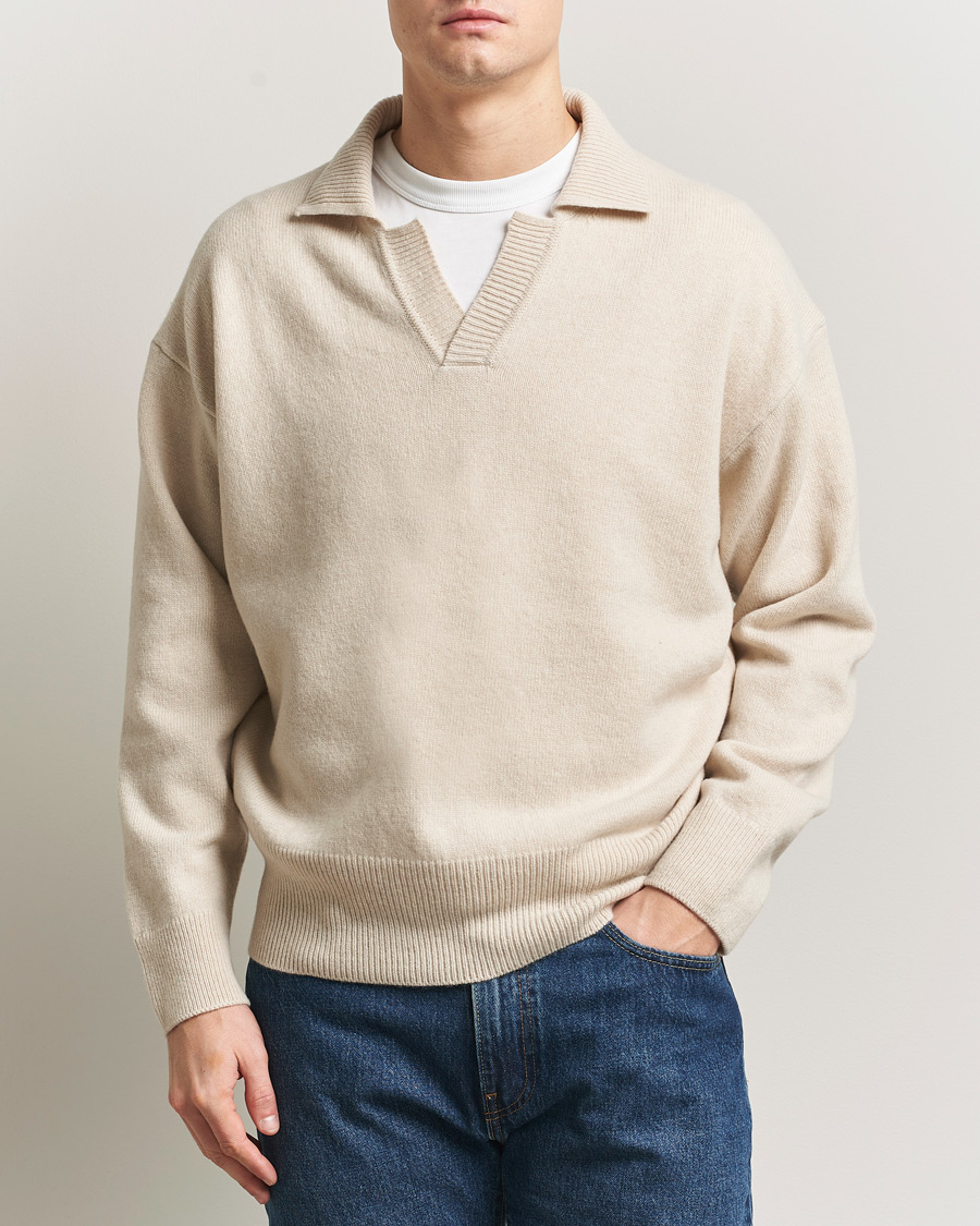 Men | Sweaters & Knitwear | BOSS BLACK | Ucari Wool Knitted Polo Open White