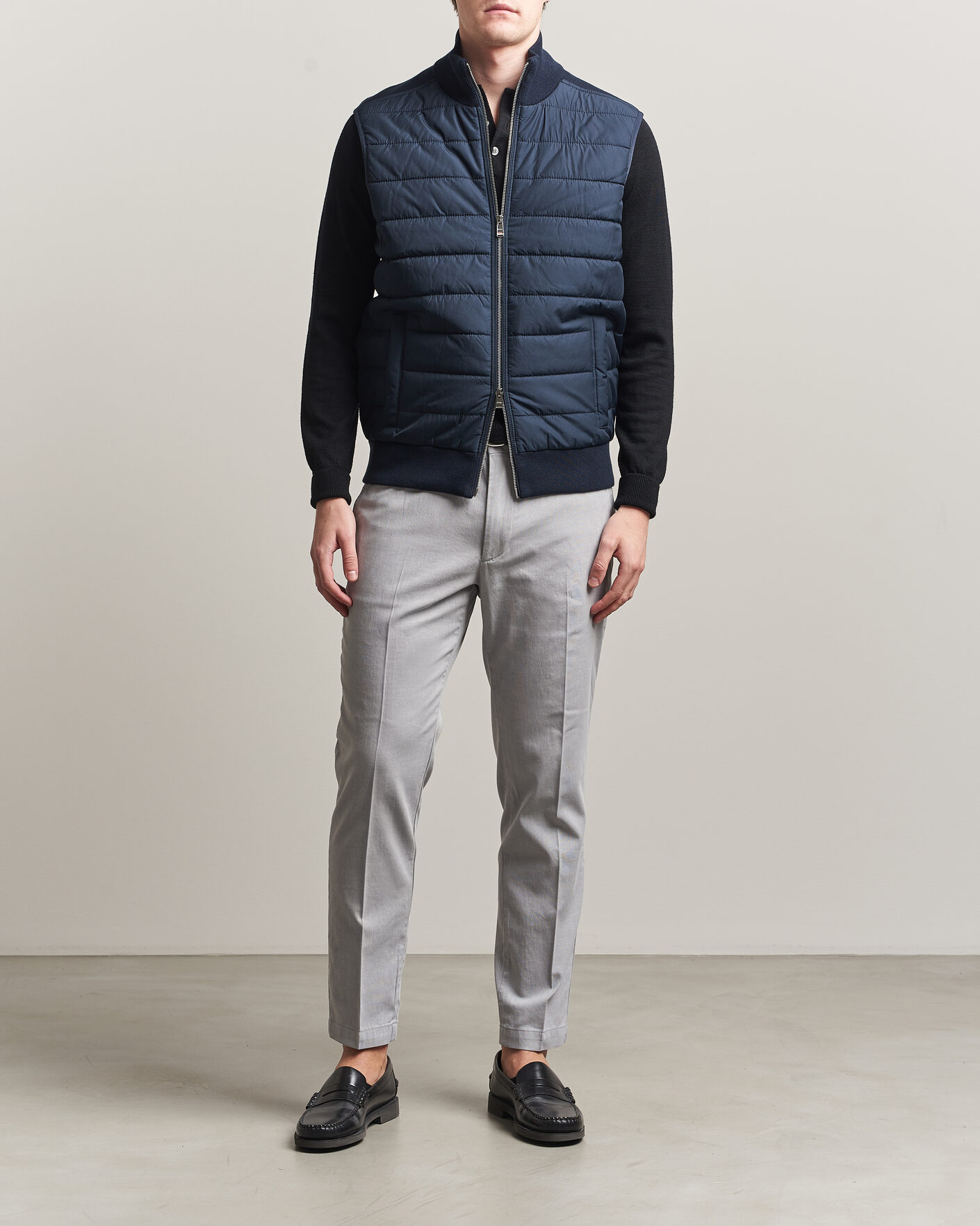 Men | Gilets | BOSS BLACK | Urwin Cotton/Wool Vest Dark Blue