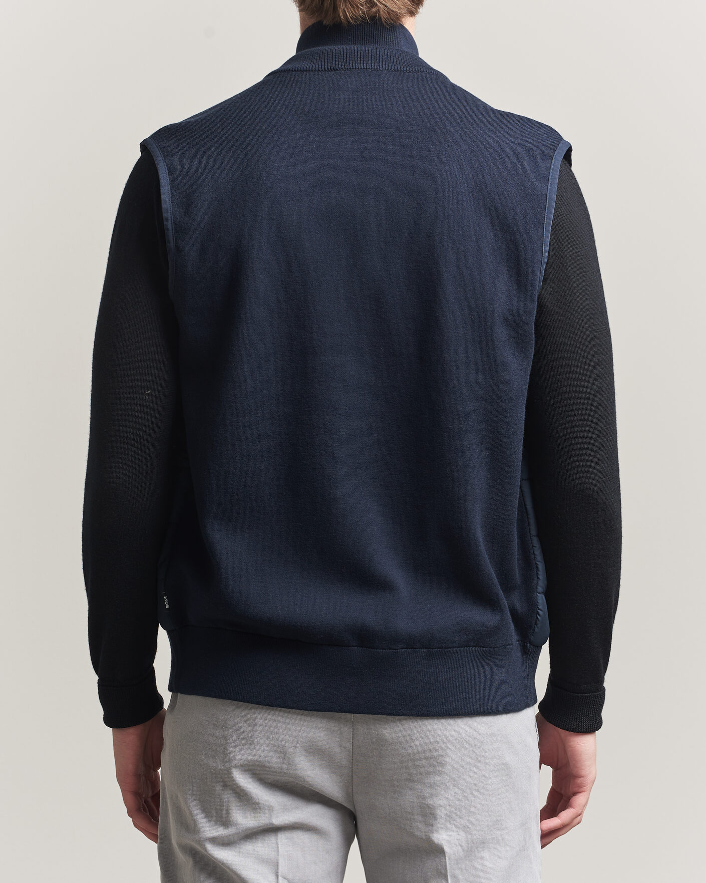 Men | Gilets | BOSS BLACK | Urwin Cotton/Wool Vest Dark Blue