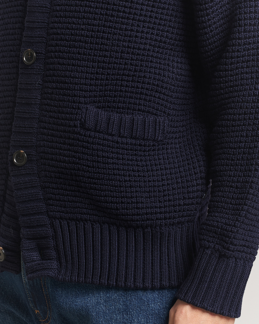 Men | Sweaters & Knitwear | BOSS BLACK | Ulivi Heavy Knitted Cardigan Dark Blue