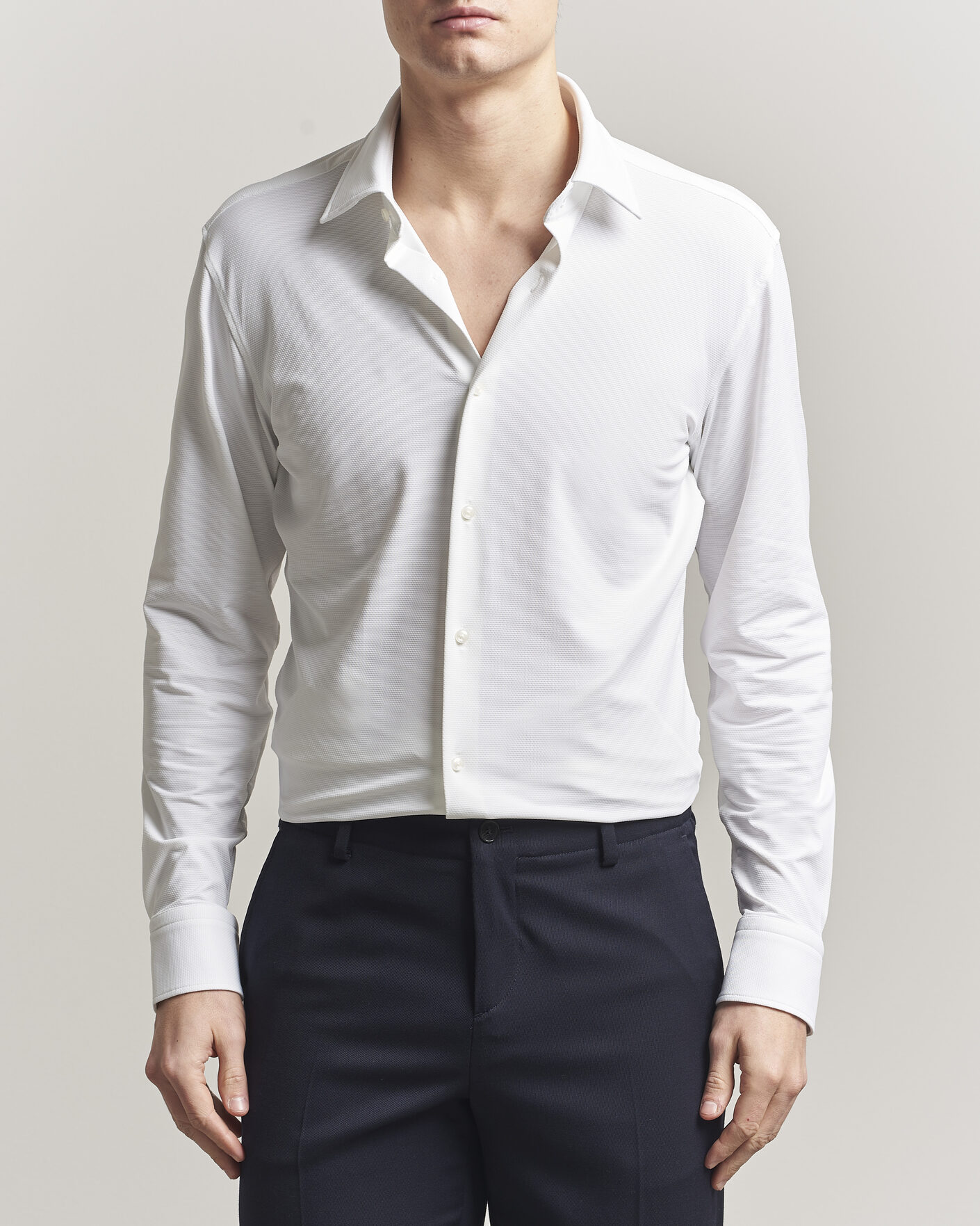 Men | Shirts | BOSS BLACK | Hank Structured Jersey Shirt White