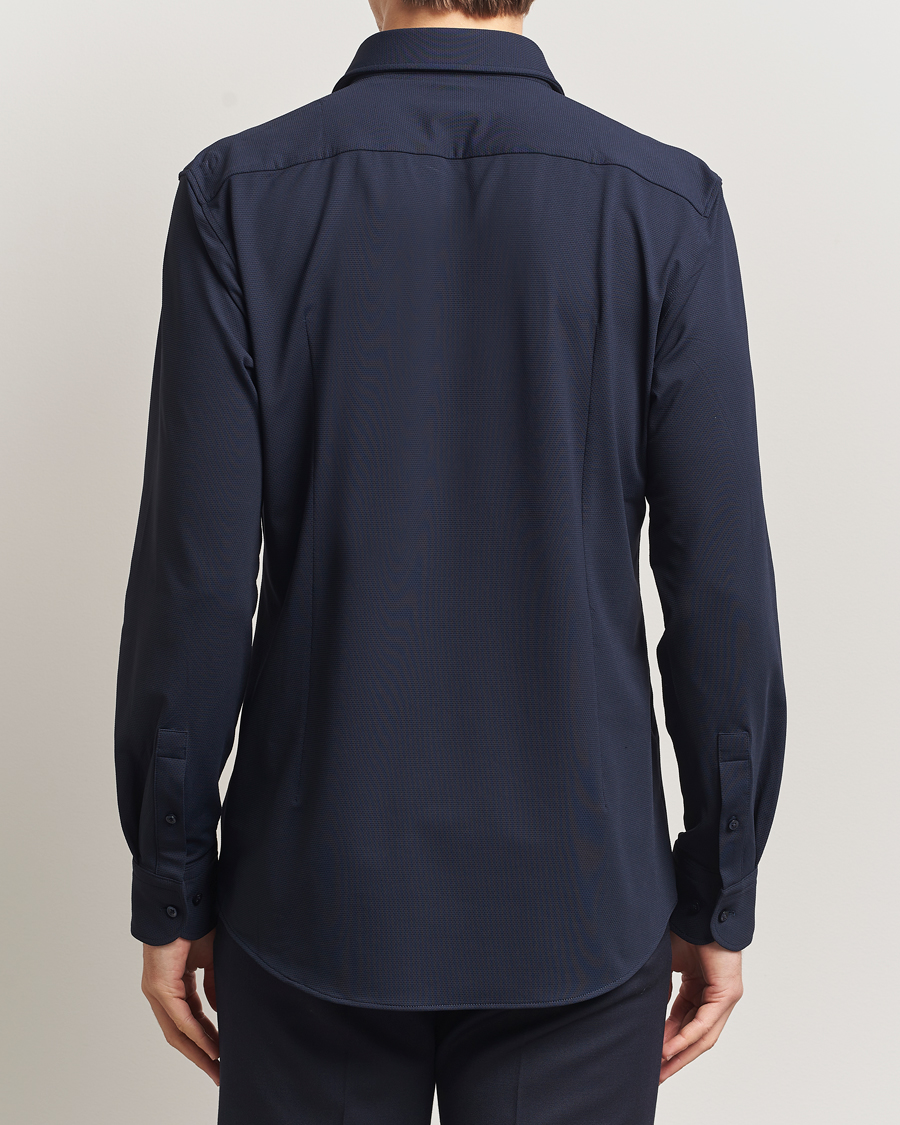 Men | Shirts | BOSS BLACK | Hank Structured Jersey Shirt Dark Blue