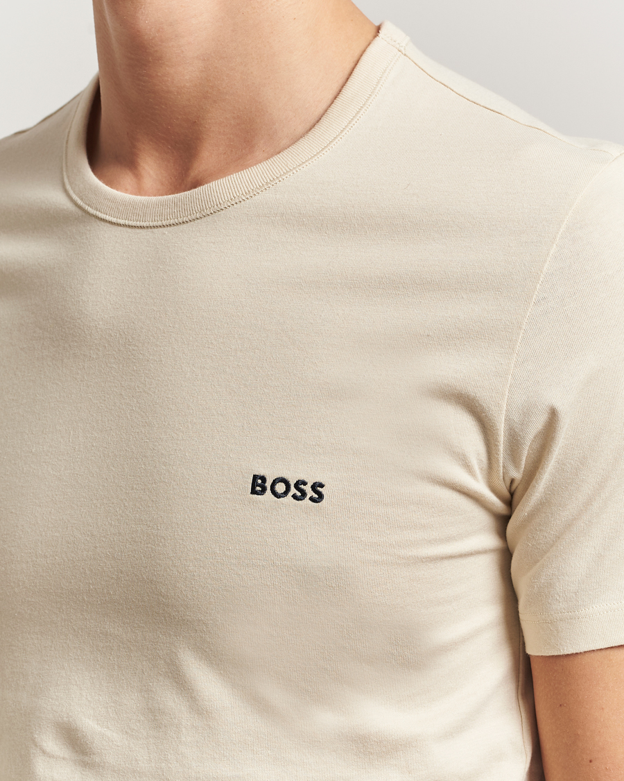 Men | T-Shirts | BOSS BLACK | 3-Pack Crew Neck T-Shirt Beige/Navy/Black