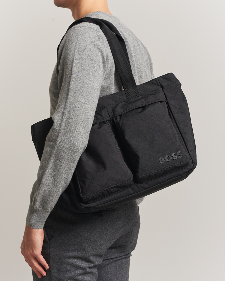 Men | Bags | BOSS BLACK | Catch Nylon Tote Bag Black