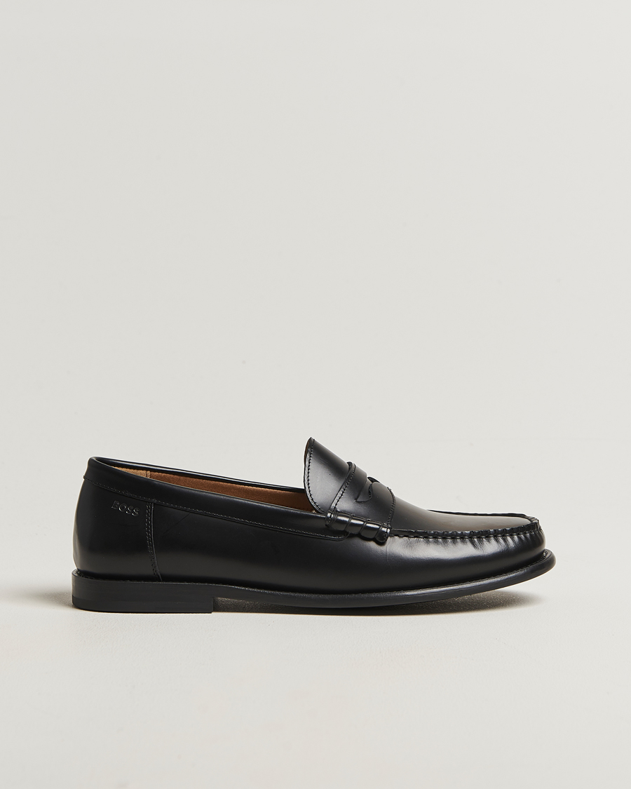 Men | Loafers | BOSS BLACK | Tevan Leather Moccasin Black