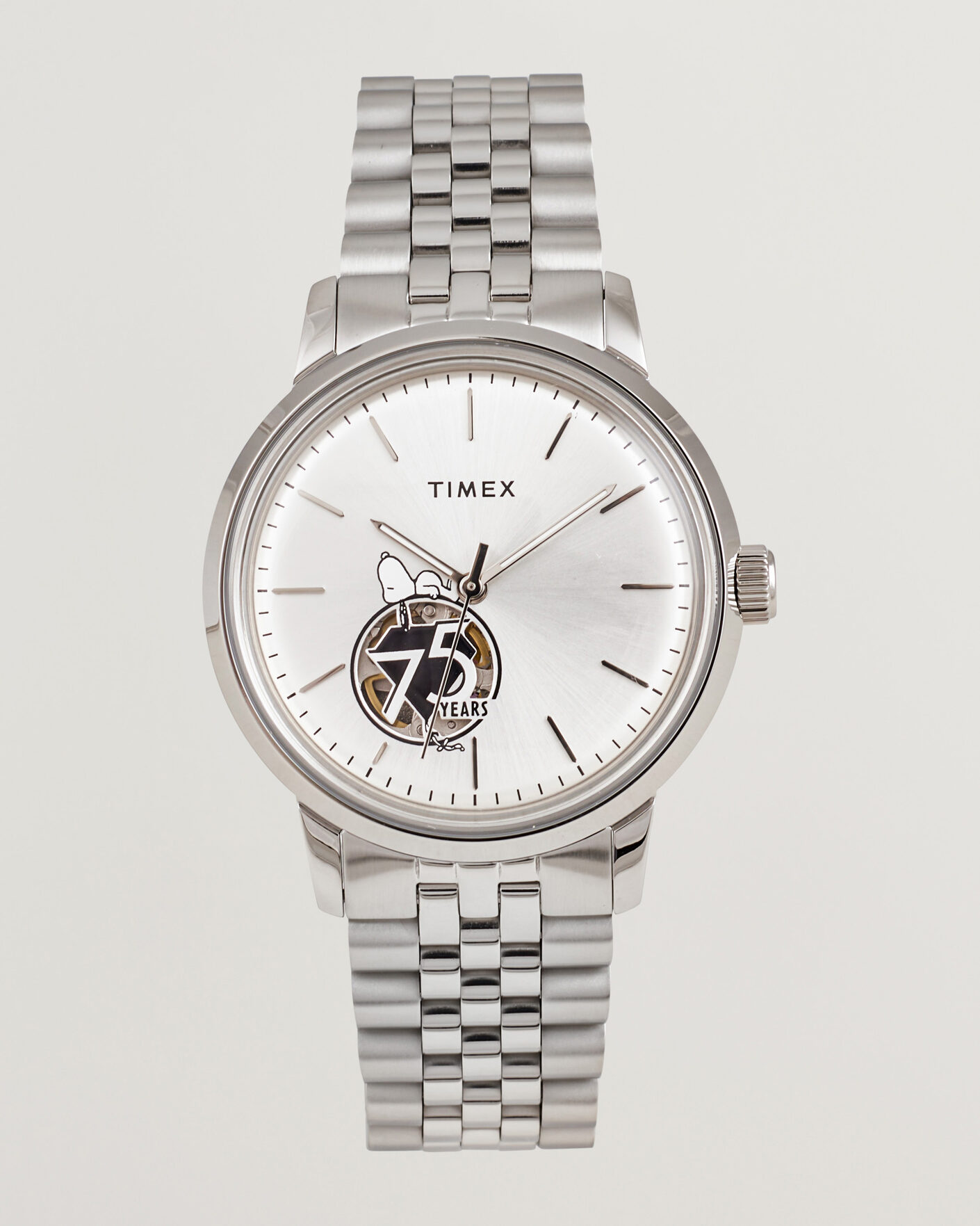 Men | Timex Timex X Peanuts Snoopy Marlin Automatic 40mm Silver | Timex | X Peanuts Snoopy Marlin Automatic 40mm Silver