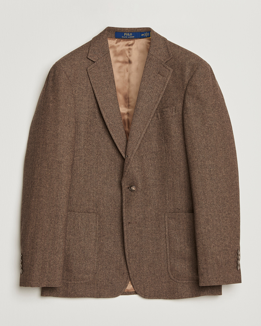 Men | Blazers | Polo Ralph Lauren | Herringbone Single Breasted Sportcoat Brown/Tan