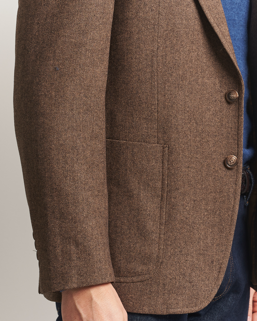 Men | Blazers | Polo Ralph Lauren | Herringbone Single Breasted Sportcoat Brown/Tan