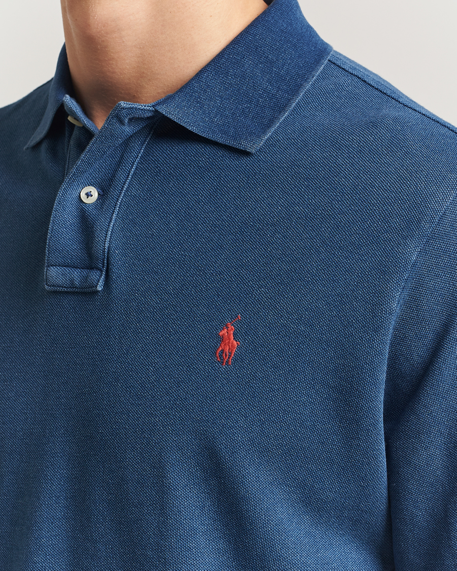 Men | Polo Shirts | Polo Ralph Lauren | Custom Slim Fit Long Sleeve Polo Shirt Medium Indigo