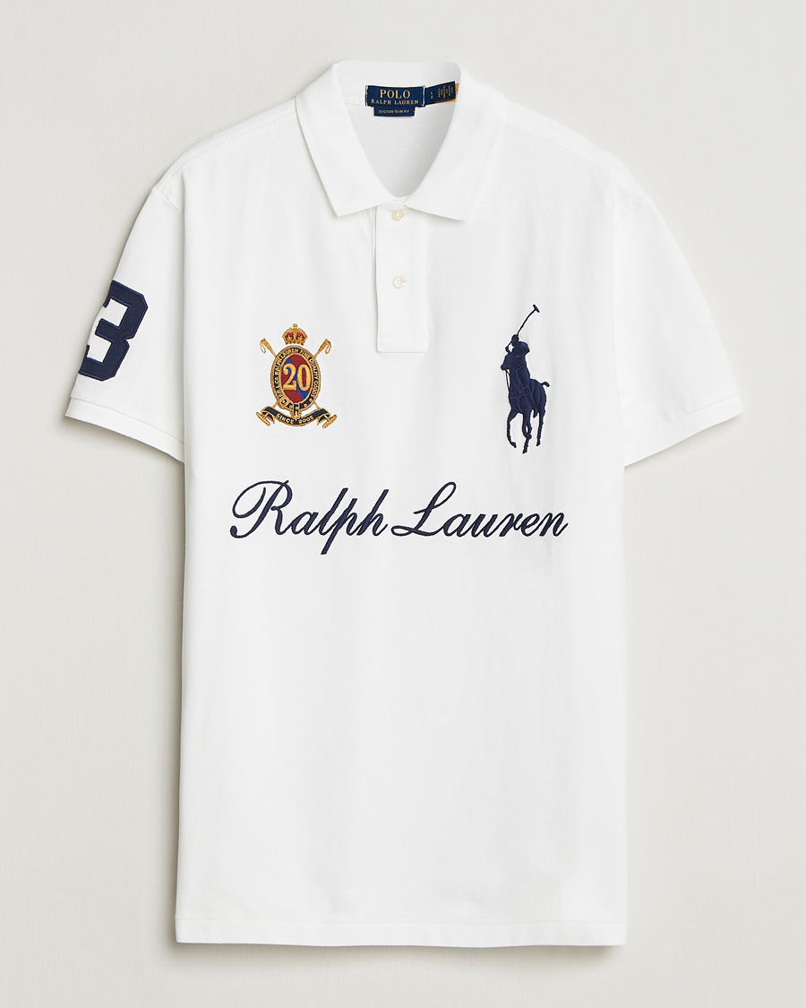 Men | Polo Shirts | Polo Ralph Lauren | Custom Slim Fit Big Pony Polo White