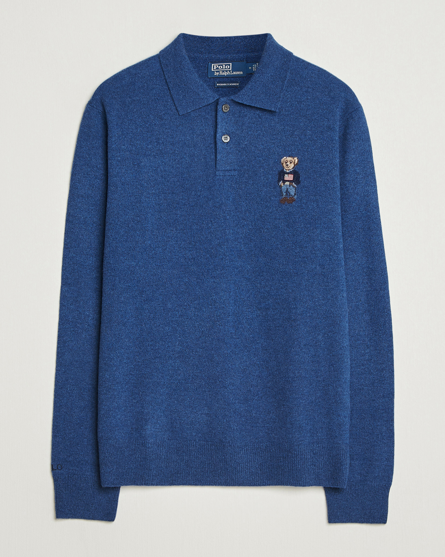 Men | Polo Shirts | Polo Ralph Lauren | Washed Long Sleeve Bear Polo Rustic Navy Heather