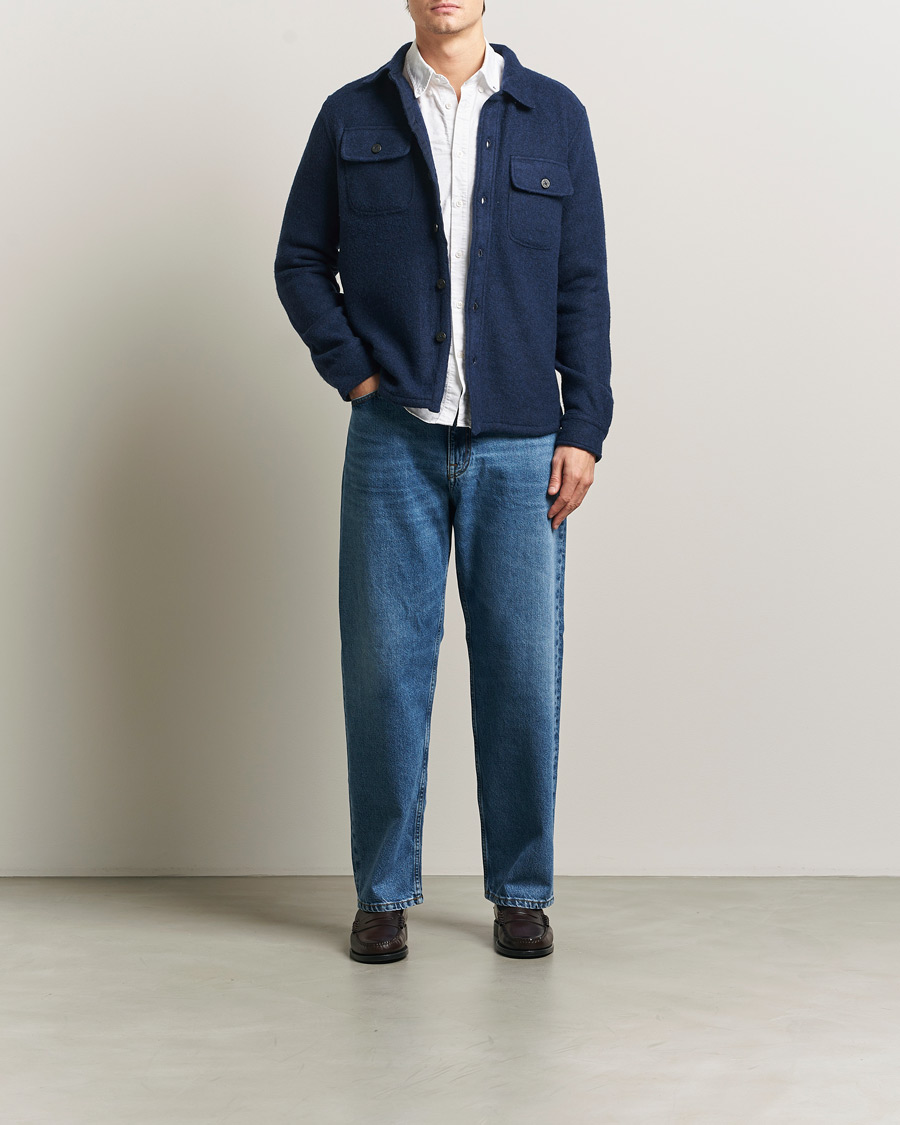 Men | Shirts | Polo Ralph Lauren | Felted Wool Pocket Shirt RL Navy