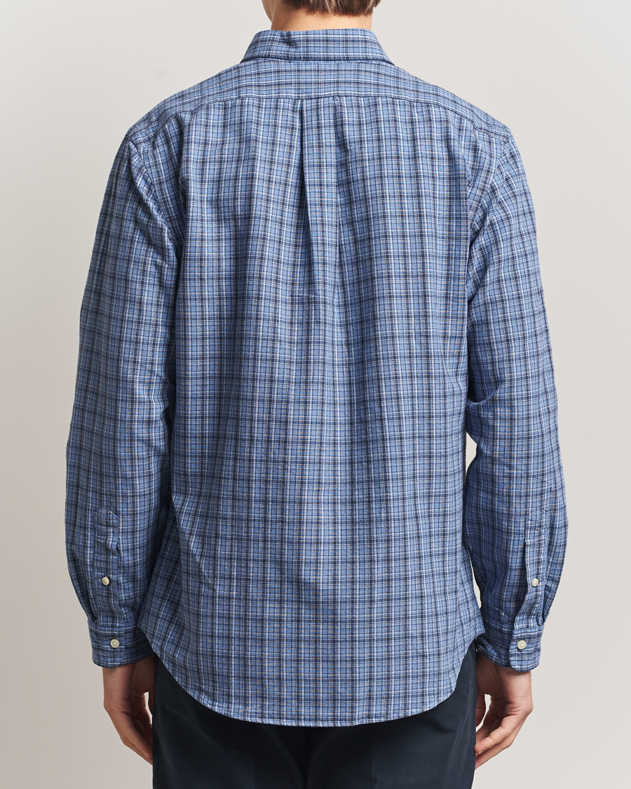 Men | Shirts | Polo Ralph Lauren | Custom Fit Checked Shirt Blue Heather Multi