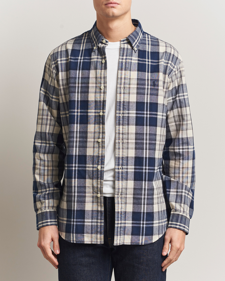 Men | Shirts | Polo Ralph Lauren | Custom Fit Checked Shirt White/Navy Multi