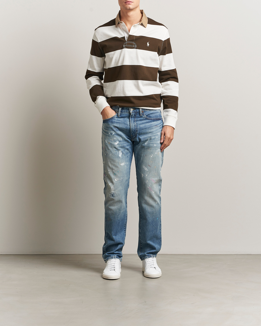 Men | Sweaters & Knitwear | Polo Ralph Lauren | Long Sleeve Rugby Sweater Dark Brown/Cream