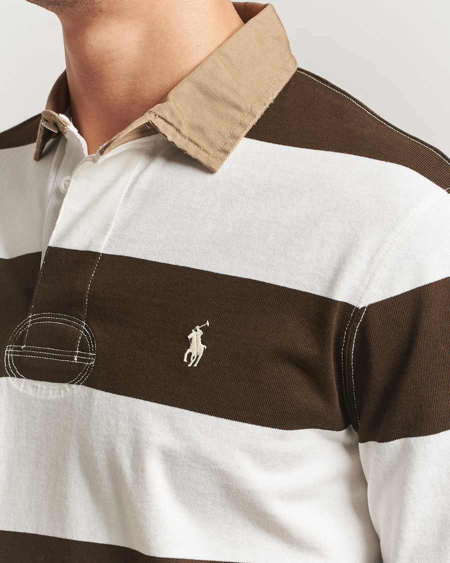 Men | Sweaters & Knitwear | Polo Ralph Lauren | Long Sleeve Rugby Sweater Dark Brown/Cream