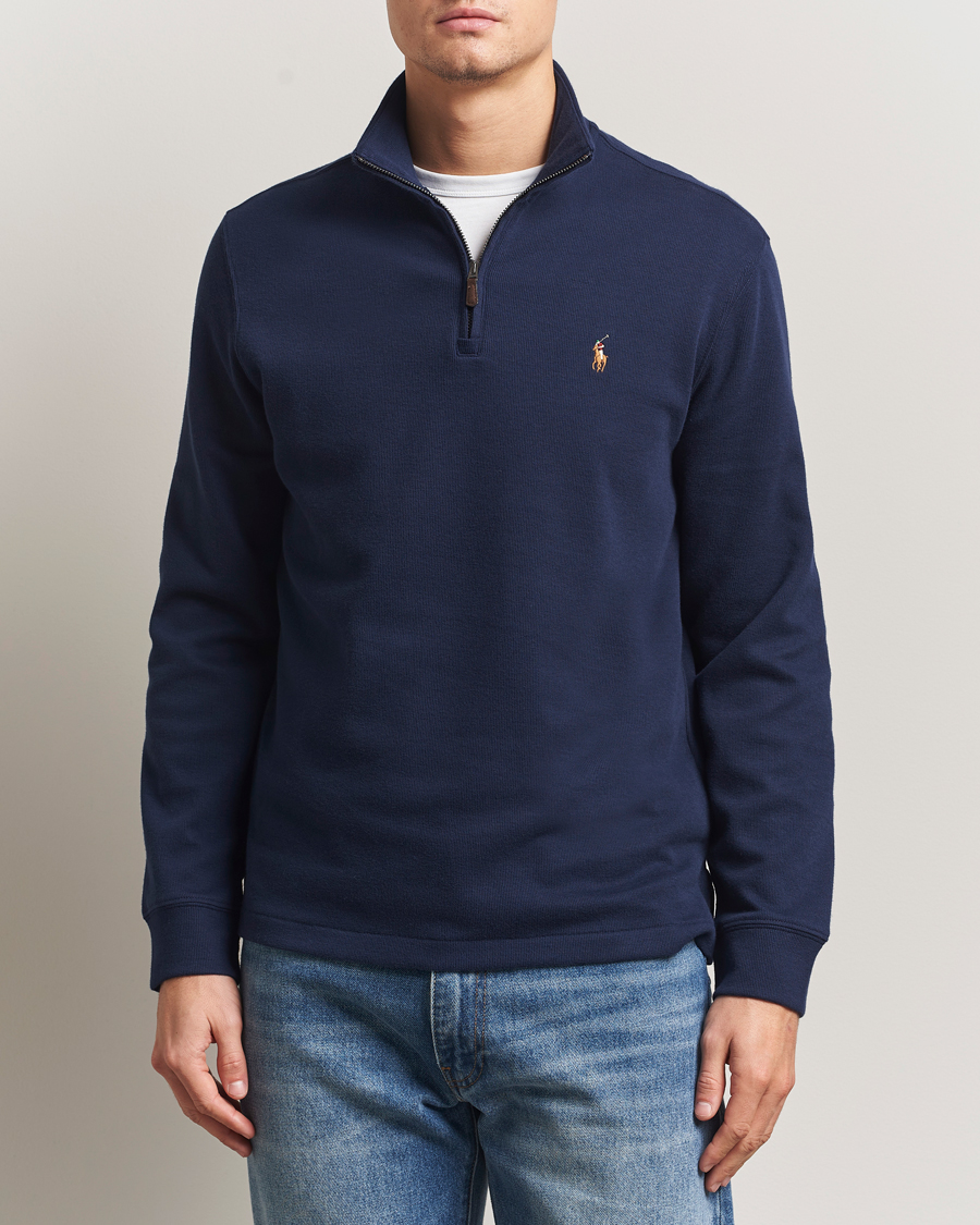 Polo Ralph Lauren Double Knitted Half Zip Cruise Navy at