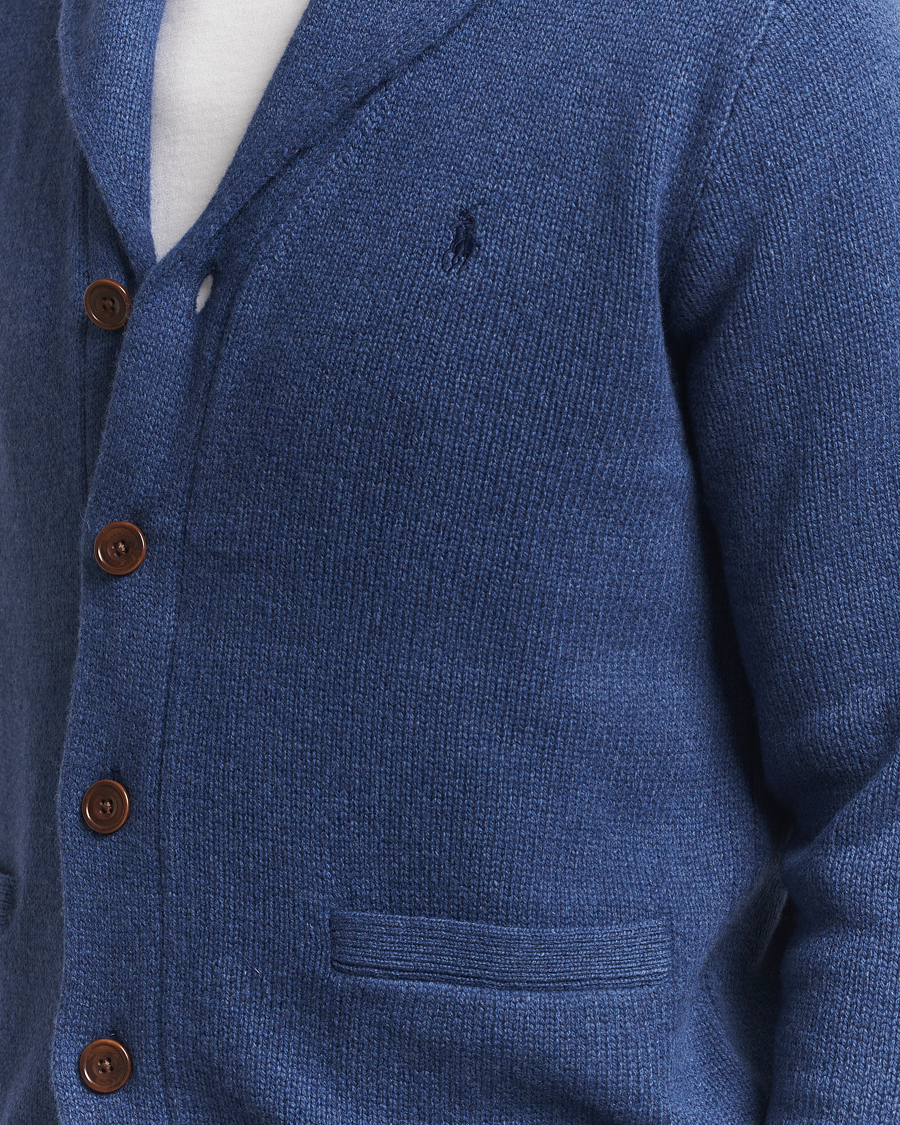 Men | Sweaters & Knitwear | Polo Ralph Lauren | Wool/Cashmere Shawl Collar Cardigan Navy Heather