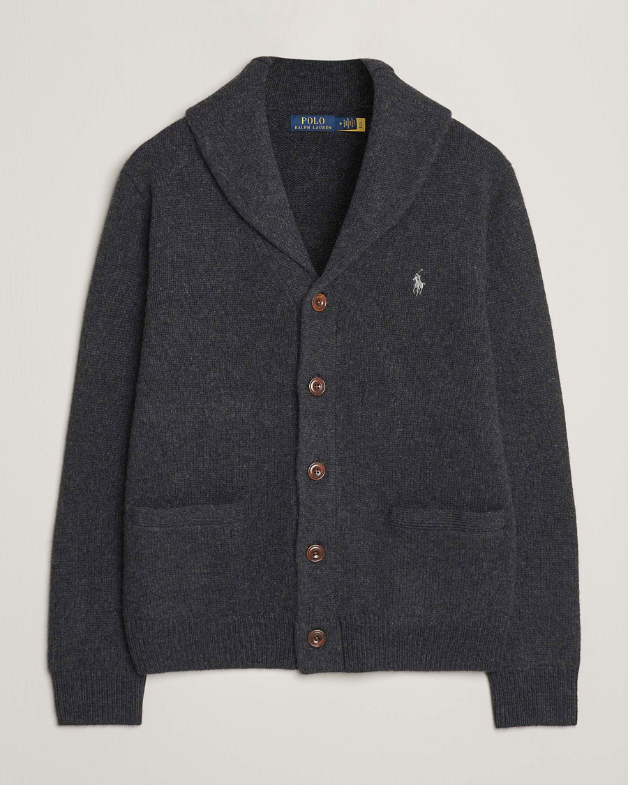 Men | Sweaters & Knitwear | Polo Ralph Lauren | Wool/Cashmere Shawl Collar Cardigan Granite Heather
