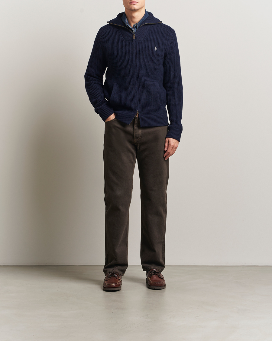 Men | Sweaters & Knitwear | Polo Ralph Lauren | Cotton/Wool Full Zip Hunter Navy