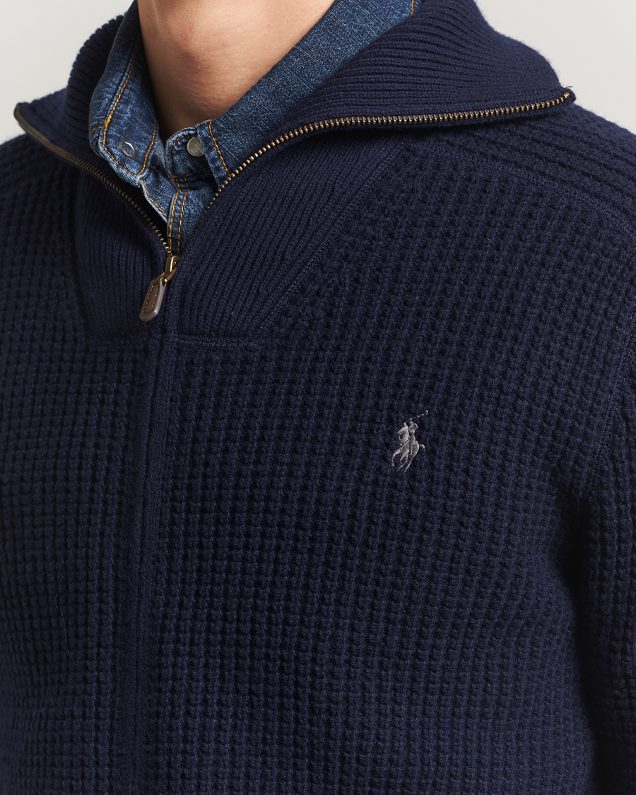 Men | Sweaters & Knitwear | Polo Ralph Lauren | Cotton/Wool Full Zip Hunter Navy