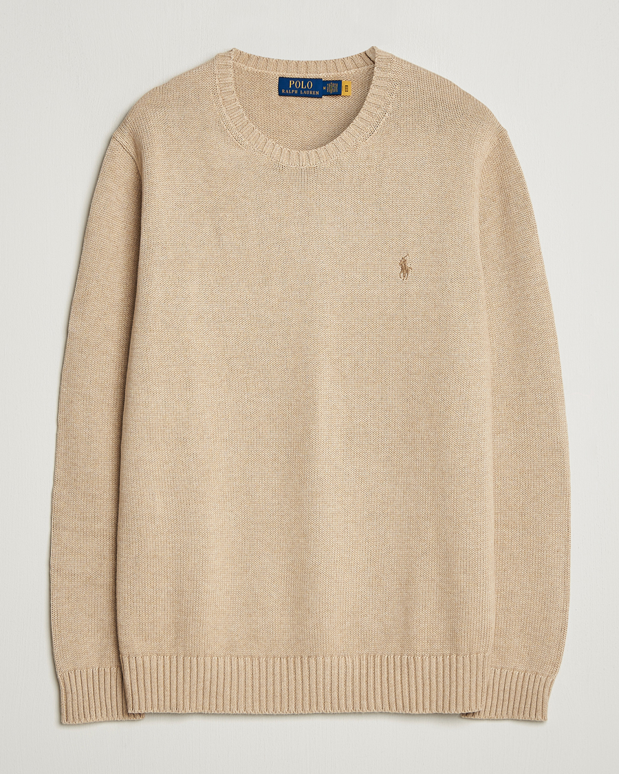 Men | Sweaters & Knitwear | Polo Ralph Lauren | Cotton Crew Neck Sweater Dune Melange
