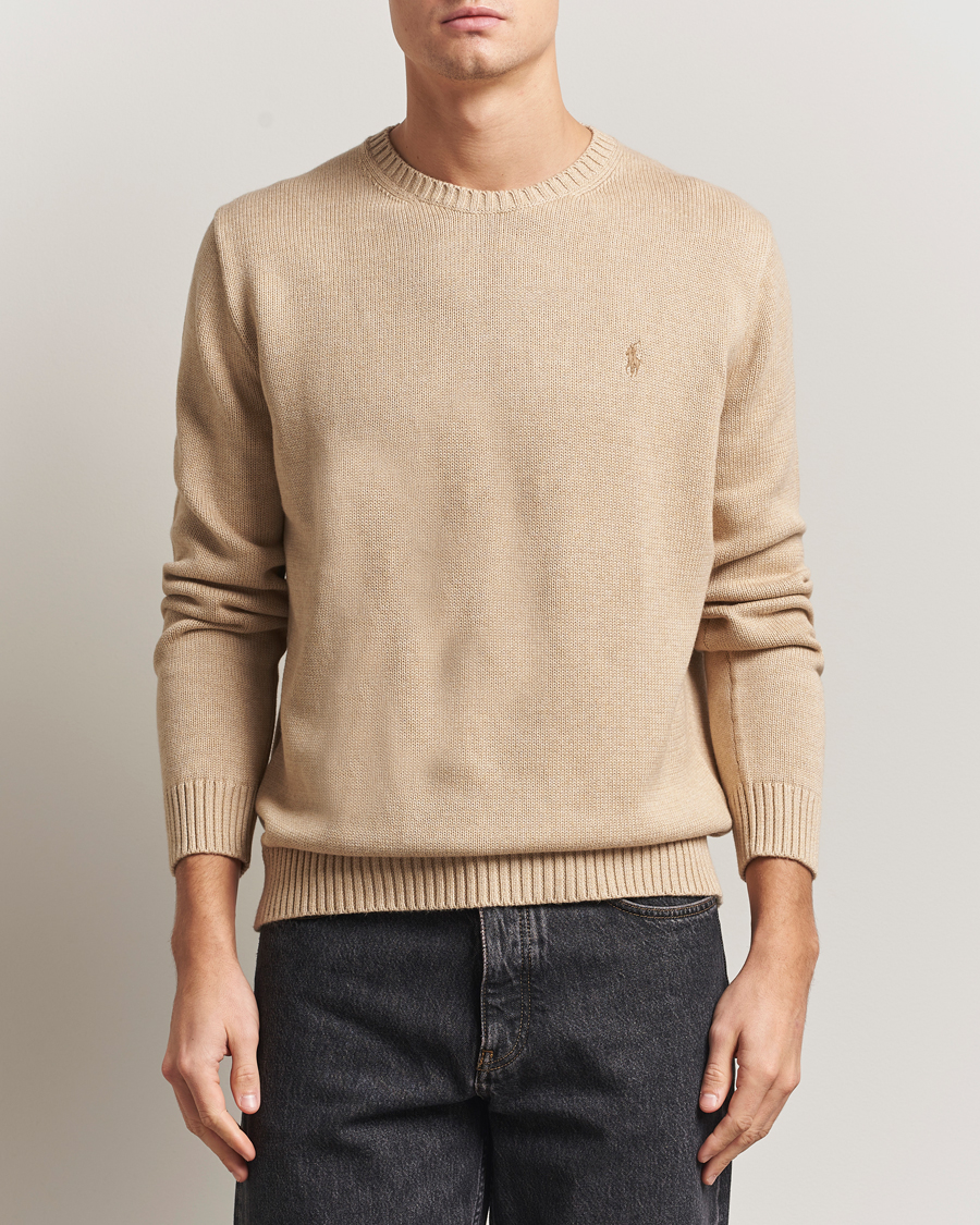 Men | Sweaters & Knitwear | Polo Ralph Lauren | Cotton Crew Neck Sweater Dune Melange