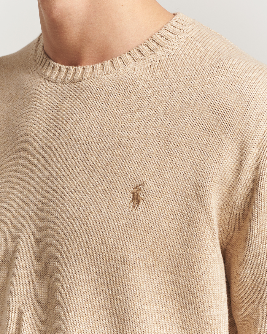 Men | Sweaters & Knitwear | Polo Ralph Lauren | Cotton Crew Neck Sweater Dune Melange