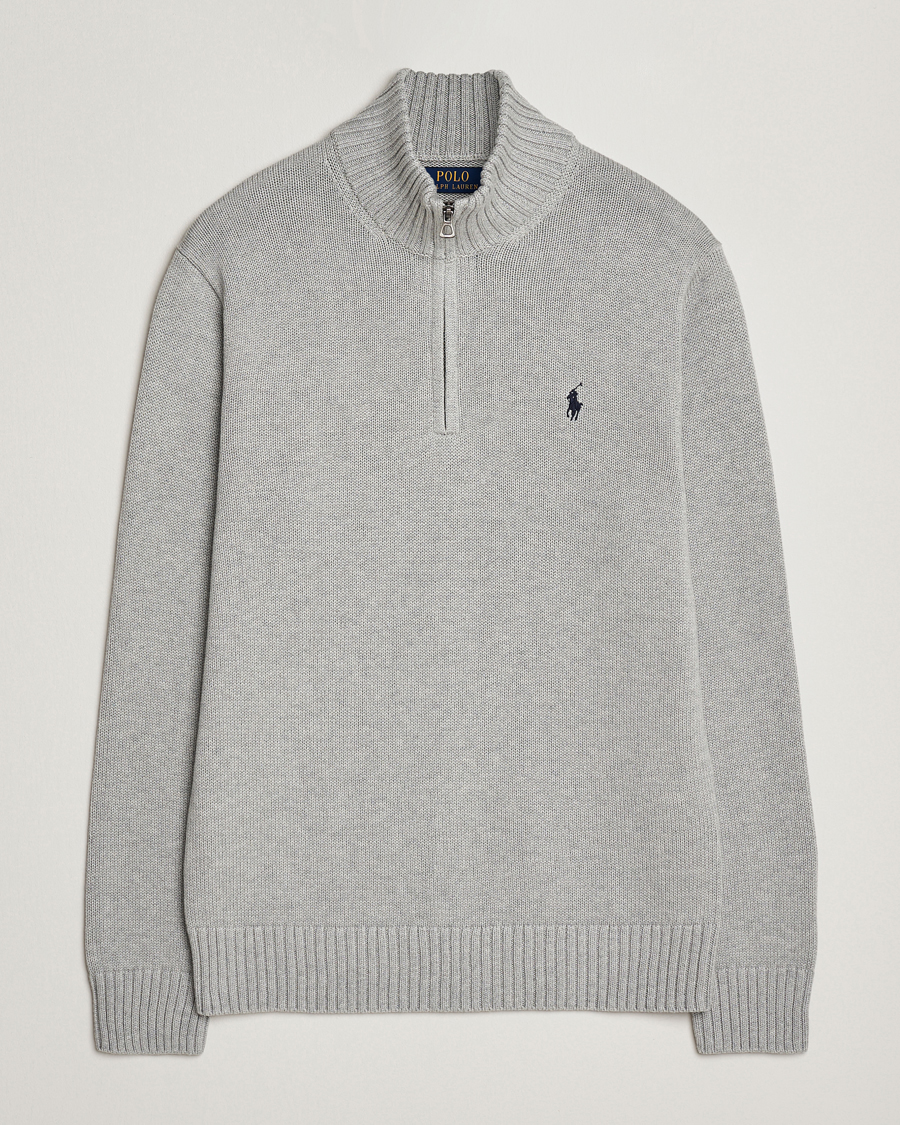 Men | Sweaters & Knitwear | Polo Ralph Lauren | Cotton Pullover Half Zip Andover Heather