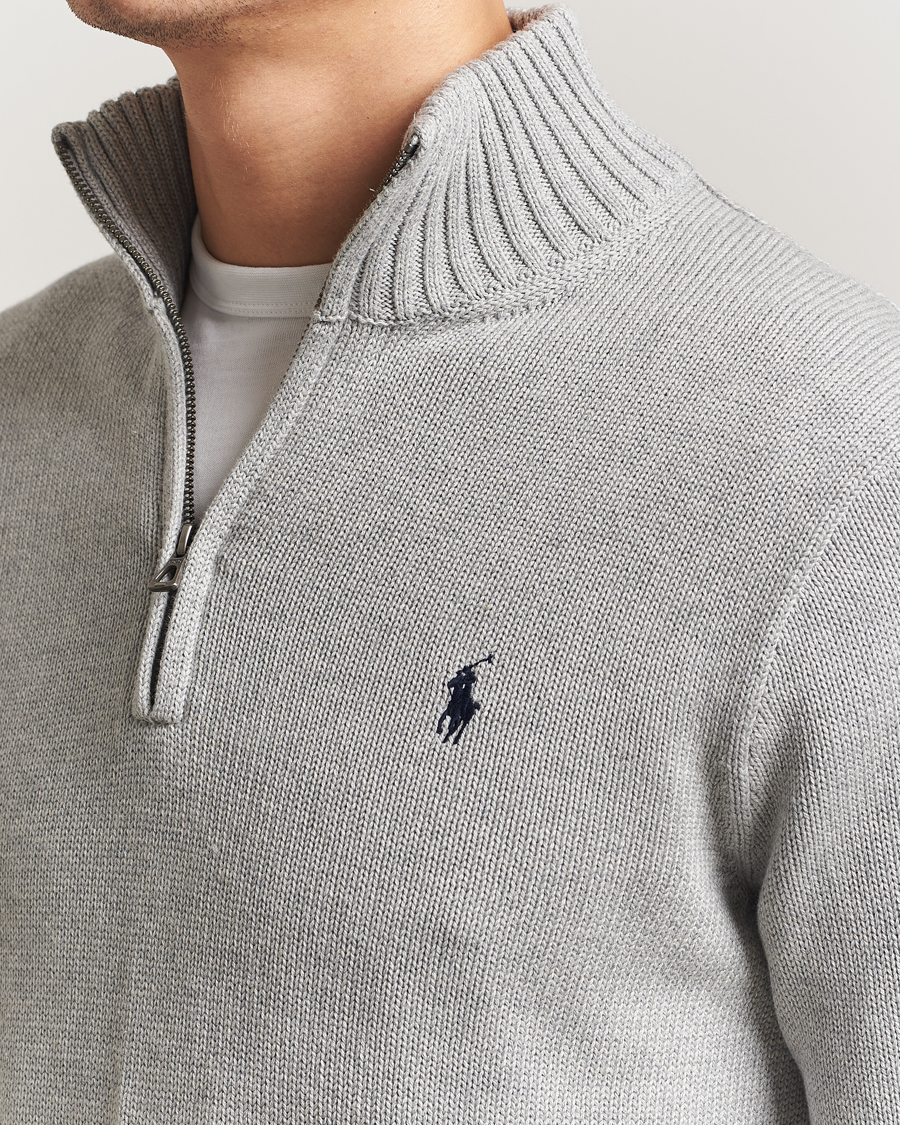 Men | Sweaters & Knitwear | Polo Ralph Lauren | Cotton Pullover Half Zip Andover Heather
