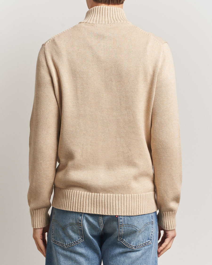 Men | Sweaters & Knitwear | Polo Ralph Lauren | Cotton Pullover Half Zip Dune Melange