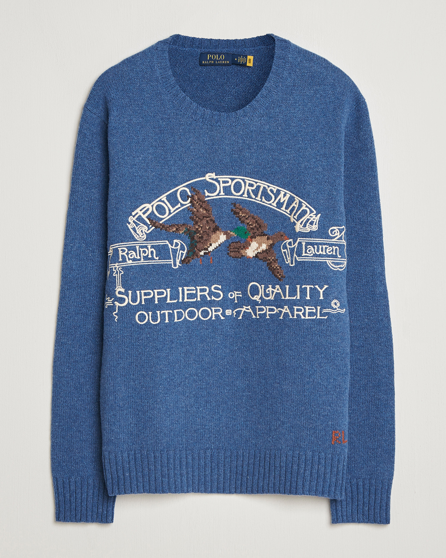 Men | Sweaters & Knitwear | Polo Ralph Lauren | Cotton/Wool Printed Sweater Blue Multi
