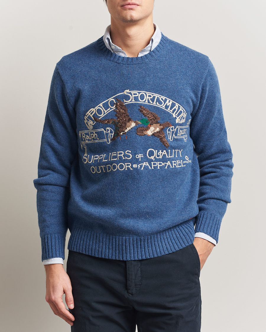 Men | Sweaters & Knitwear | Polo Ralph Lauren | Cotton/Wool Printed Sweater Blue Multi
