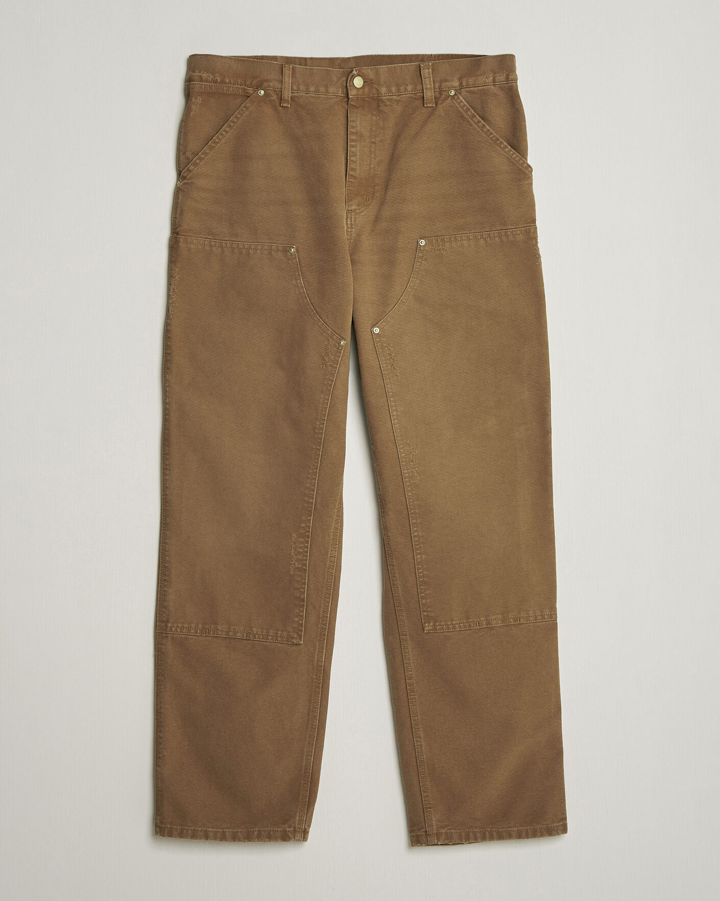 Men | Trousers | Carhartt WIP | Double Knee Pants Hamilton Brown Grind Washed