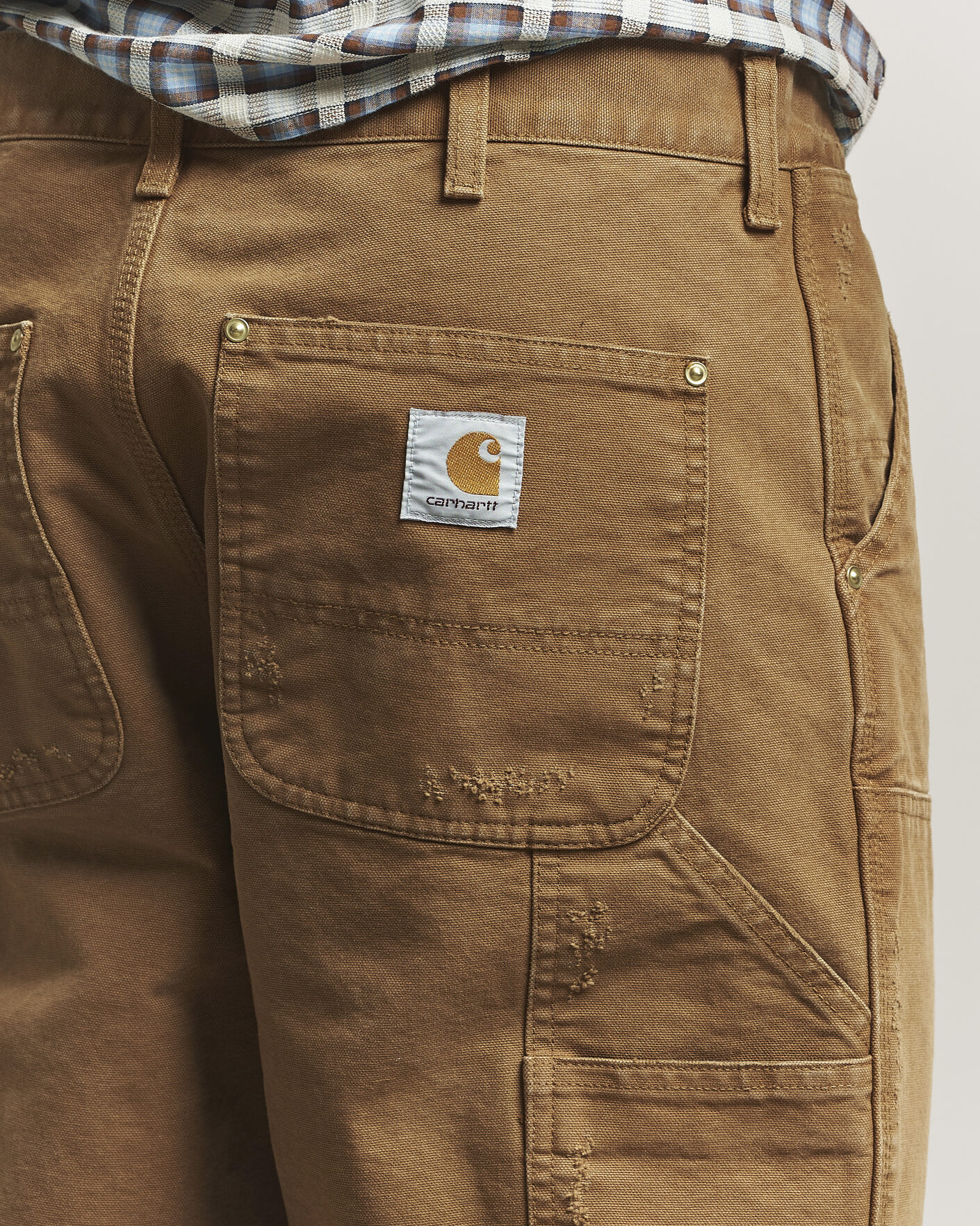 Men | Trousers | Carhartt WIP | Double Knee Pants Hamilton Brown Grind Washed