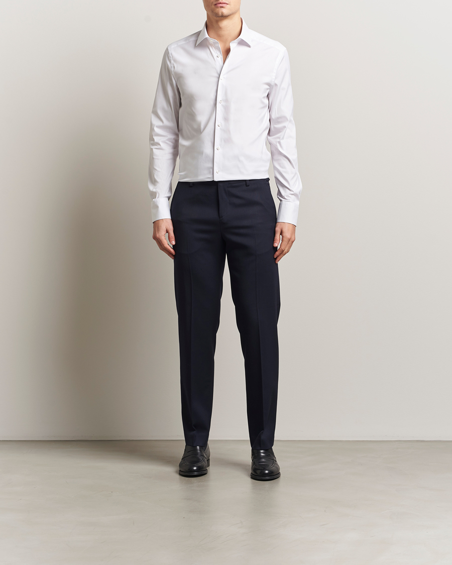Men | Shirts | Stenströms | Slimline Cotton Stretch Shirt White
