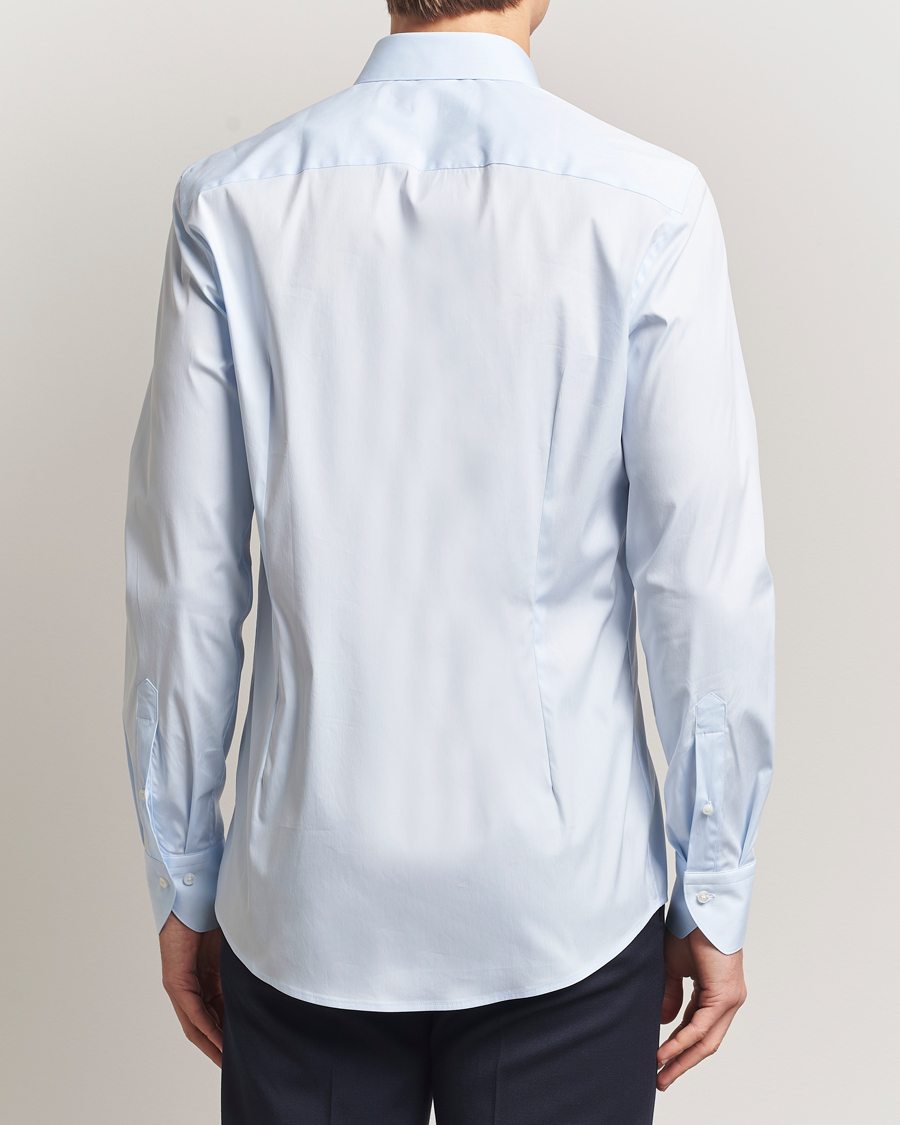 Men | Shirts | Stenströms | Slimline Cotton Stretch Shirt Light Blue