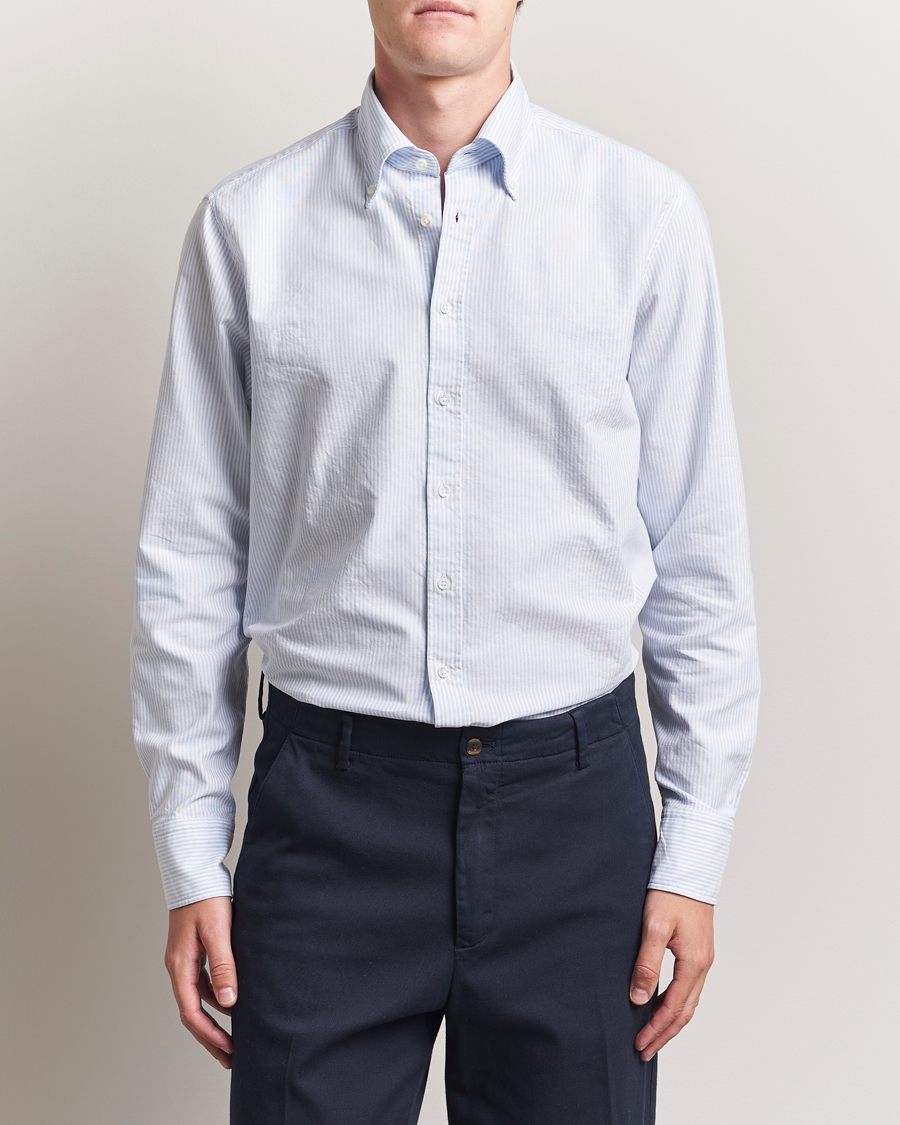 Men | Shirts | Stenströms | Regular Fit Oxford Shirt Blue/White