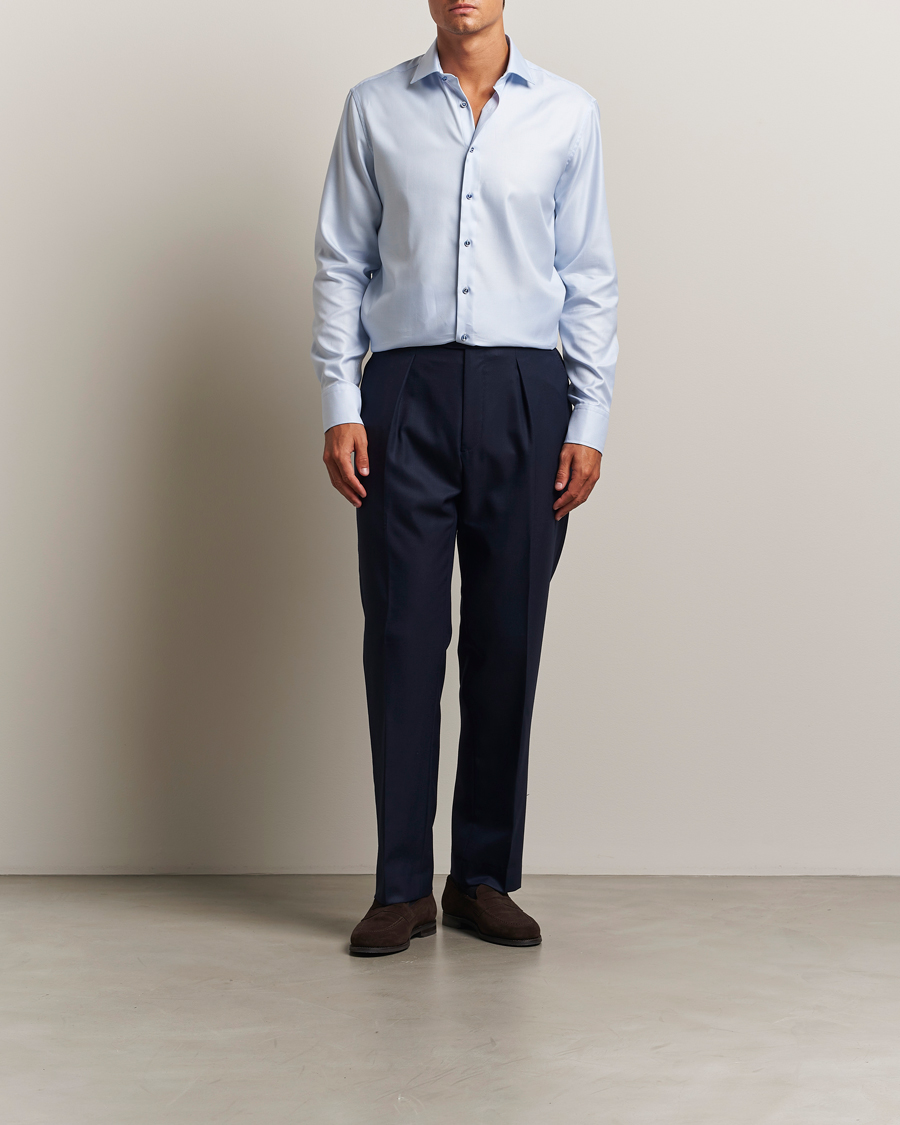 Men | Shirts | Stenströms | Regular Fit Contrast Shirt Light Blue