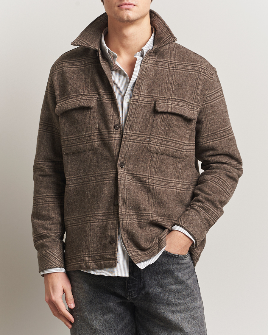 Men | Shirts | Samsøe Samsøe | Castor Checked Overshirt Black Coffee