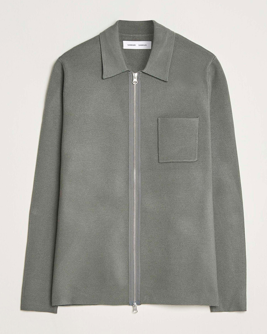 Men | Sweaters & Knitwear | Samsøe Samsøe | Guna Full Zip Castor Grey