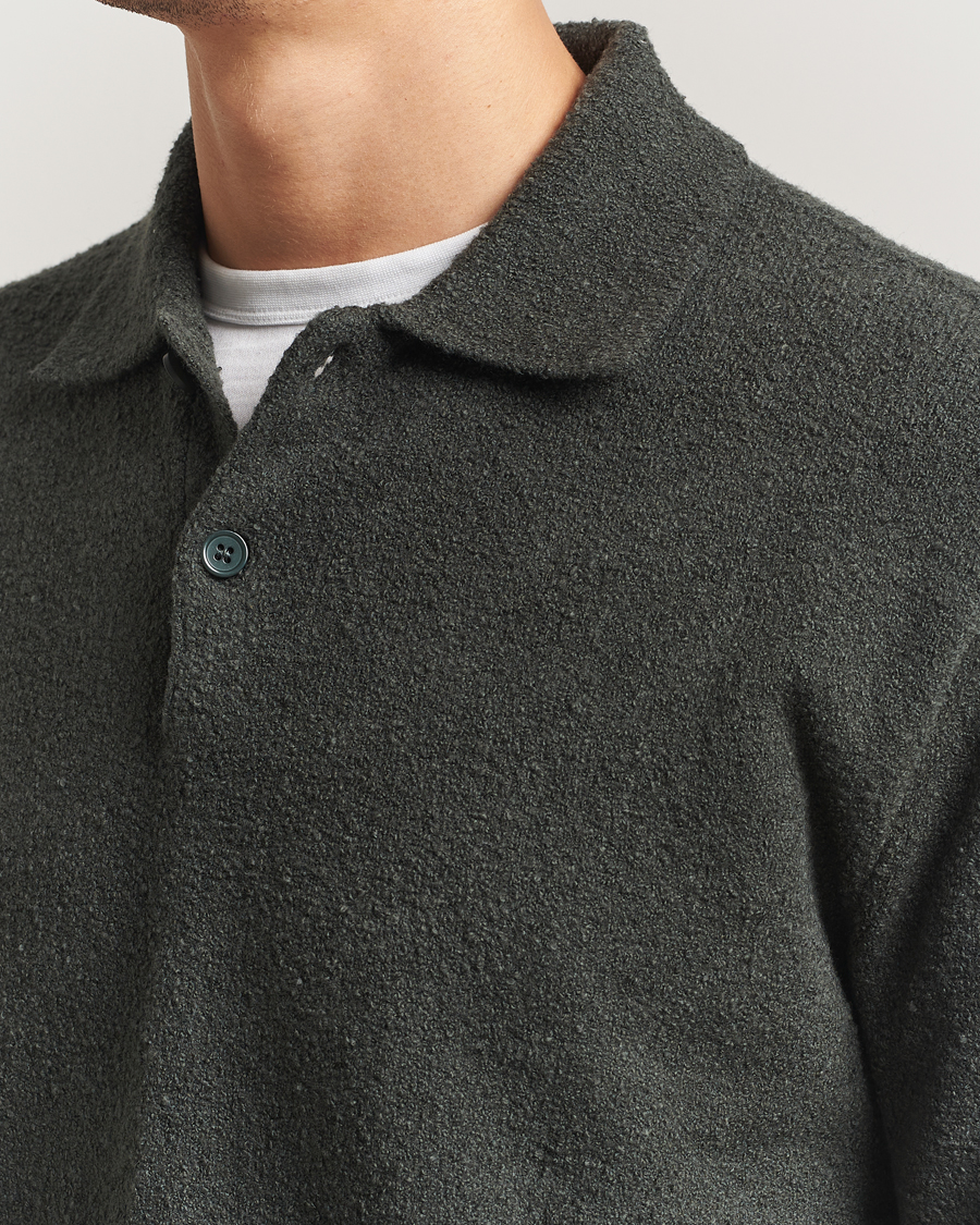 Men | Sweaters & Knitwear | Samsøe Samsøe | Nino Knitted Polo Dark Evergreen