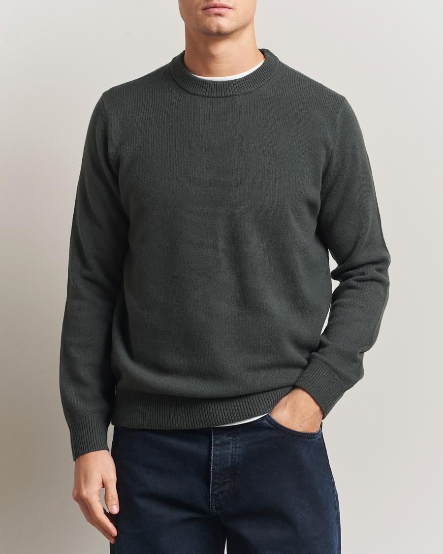 Men | Sweaters & Knitwear | Samsøe Samsøe | Isak Knitted Crew Neck Dark Evergreen