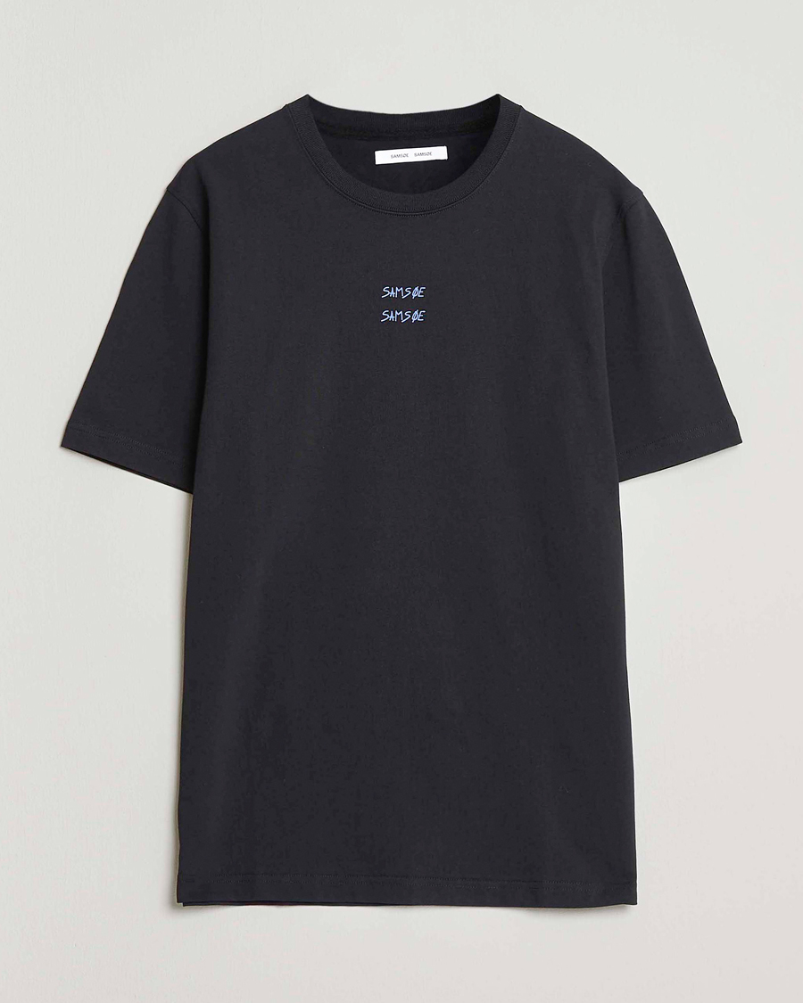 Men | T-Shirts | Samsøe Samsøe | Cards Printed Crew Neck T-Shirt Black
